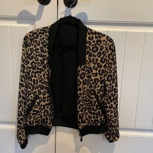 Stella and Dot Reversible Bomber Jacket- Leopard